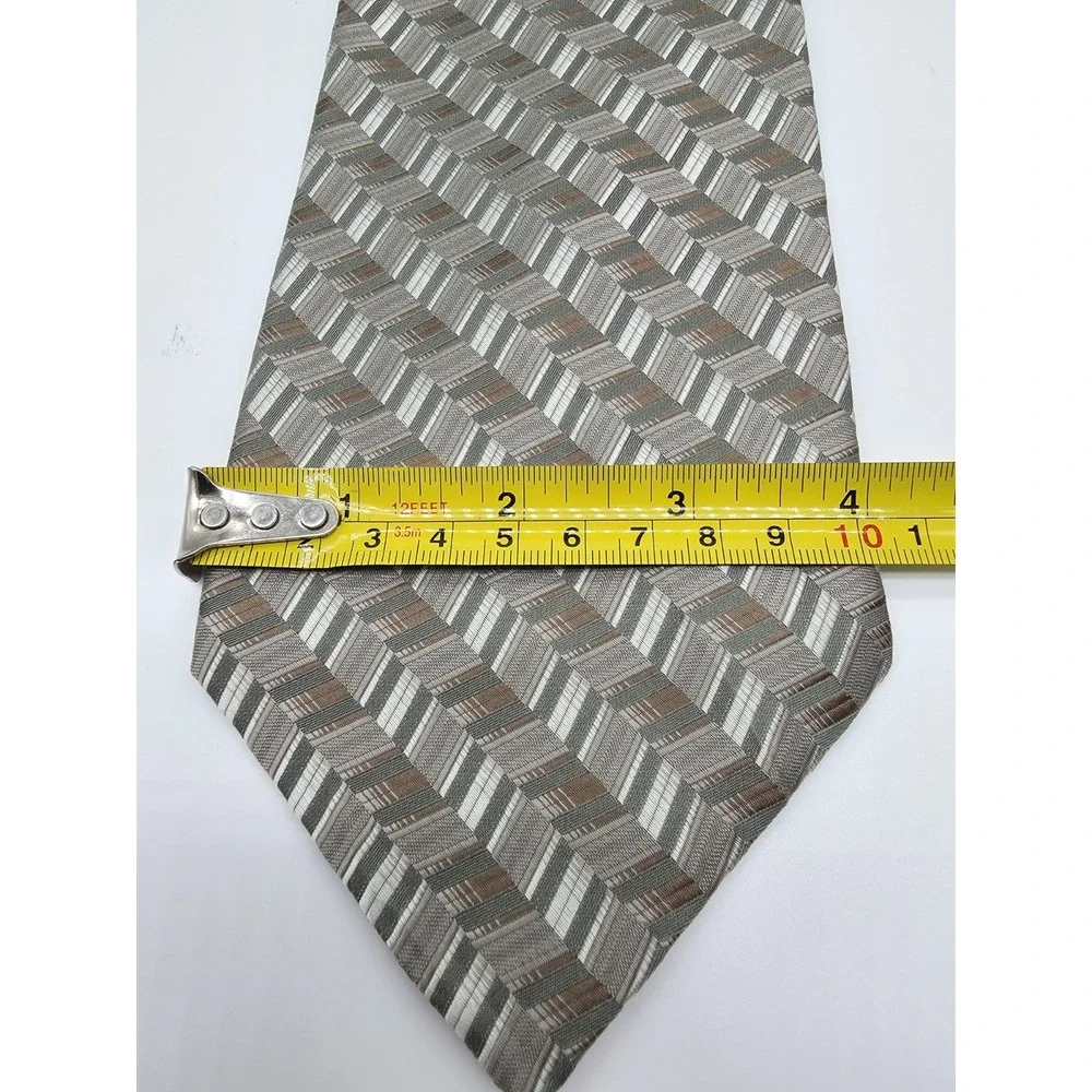 VTG Pierre Cardin 100% Silk Necktie Art Deco Abstract Geometric Tie 58
